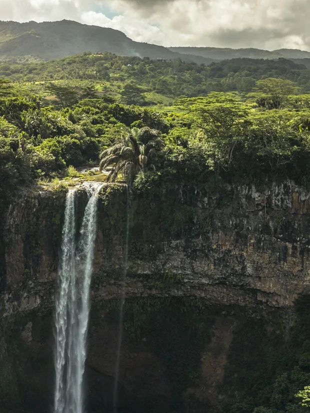 Chamarel waterfall in southern Mauritius